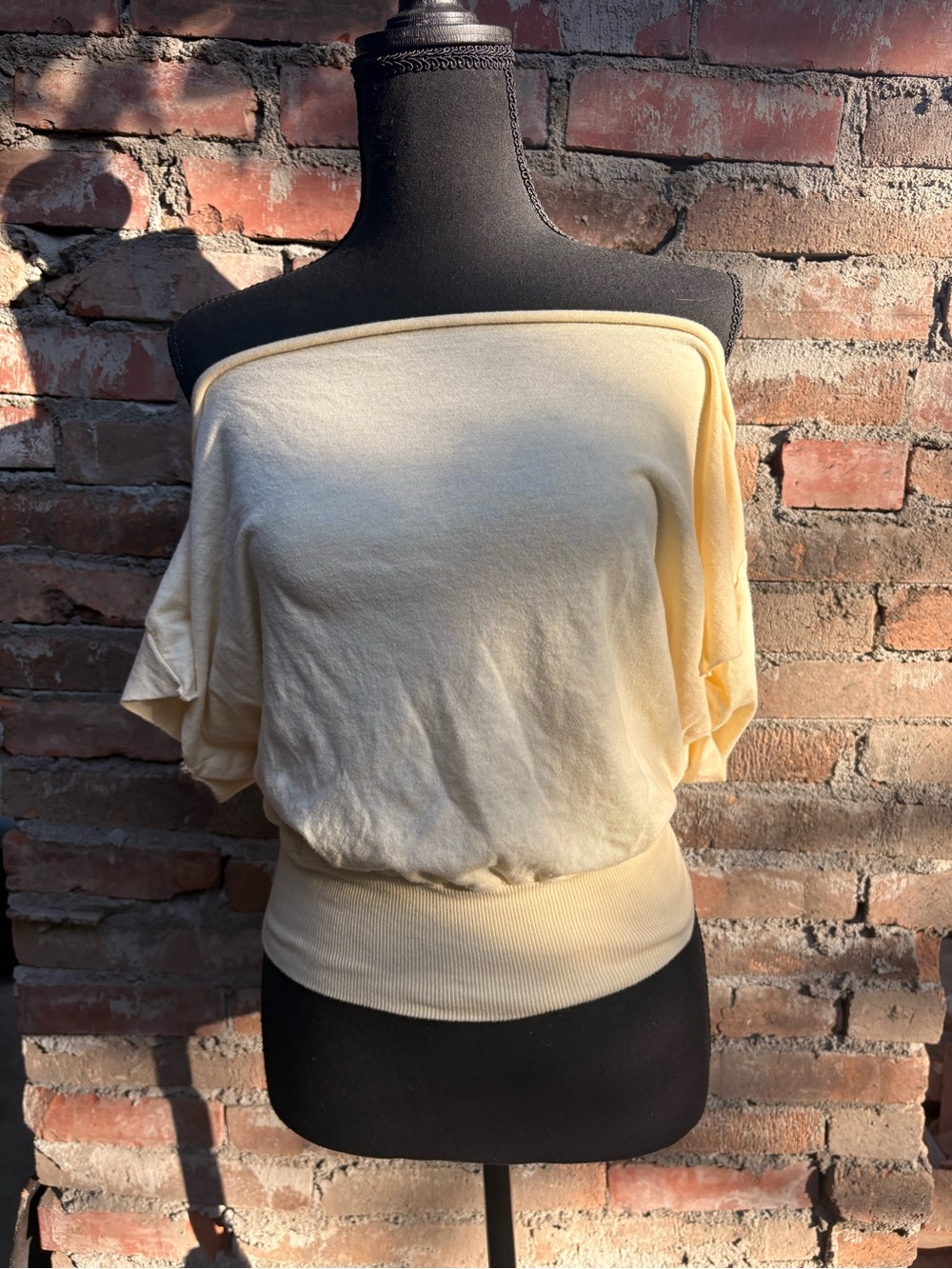 Women's Off-Shoulder Cream Knit Top from urban outfitters